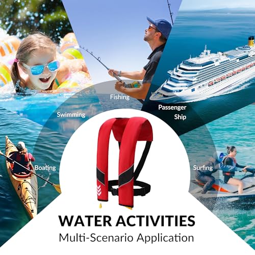 Image of Automatic Inflatable Life Jackets for Adults Life Vests PFD Low Profile Load Capacity Up to 330lbs