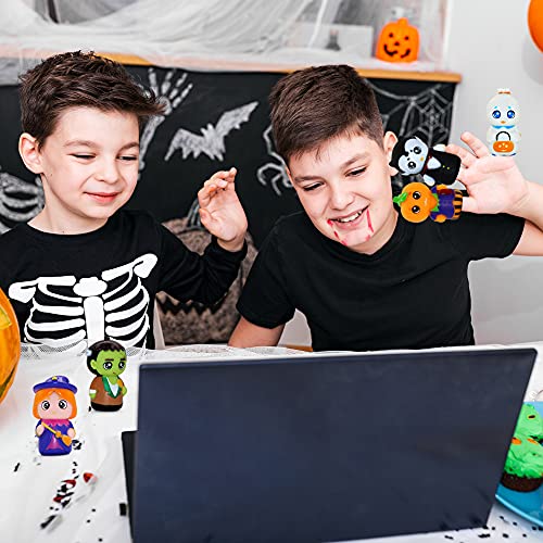 5 Pack Halloween Finger Puppets For Kids Rubber Witch Ghost Pumpkin Character Bath Finger Puppets Halloween Finger Toys For Kids Boys Girls Hand Puppet Birthday Party Supplies Favors Decorations #TOP4