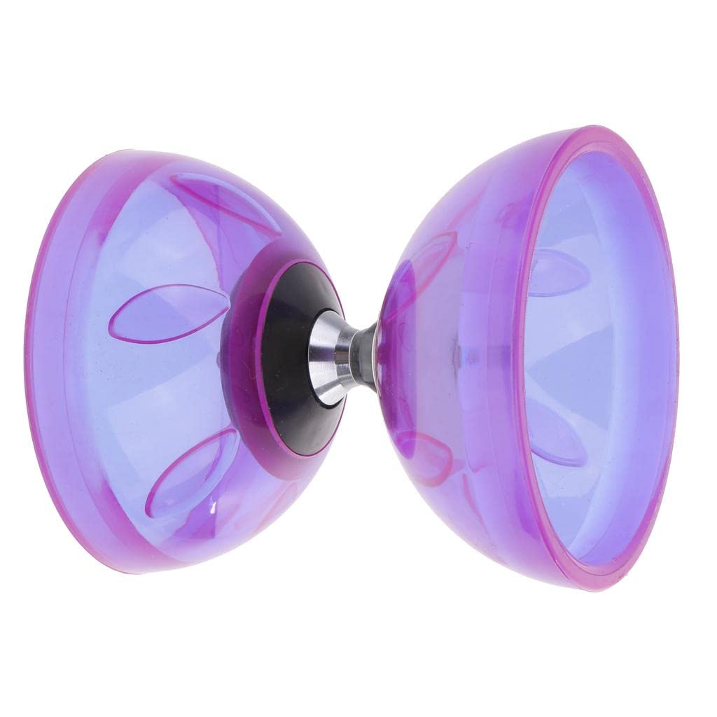 kowaku Diabolo Triple Rodamiento Chino Juguetes Caucho Estable Adecuado para Mejorar Coordinación Manual Niños Adultos Principiantes Expertos, púrpura, 13cm