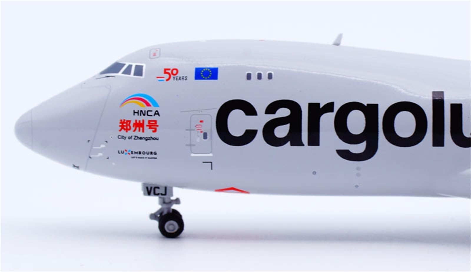 Feng Shui， Repliki modeli samolotów 19CM dla Cargolux B747-8F LX-VCJ wyświetlacz statyczny samolot model samolotu w skali 1:400 dla kolekcjonerów lotów miniaturowy