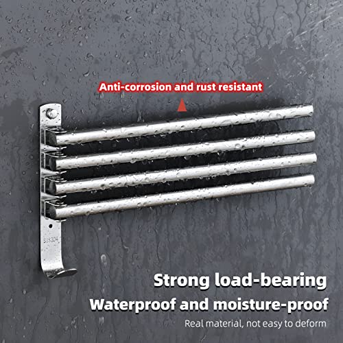 yozhch Kitchen Swivel Towel Rack Wall Mounted, Bathroom Rotating Chrome Towel Rail - Image 3