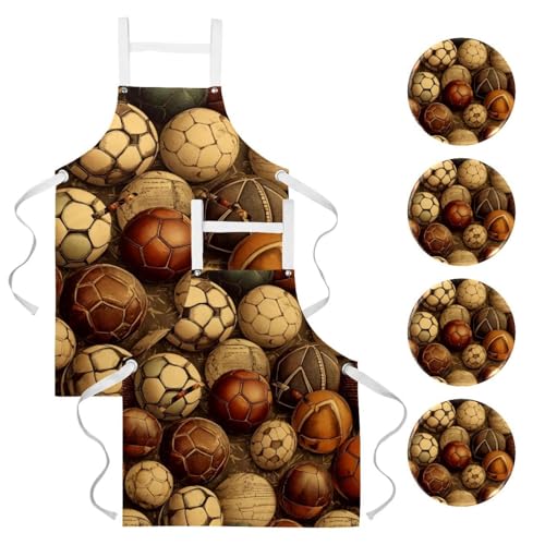 Tablier de cuisine en lin vintage homme femme réglable lot