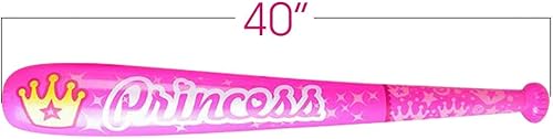 Miniatura 3 de ArtCreativity Bate de béisbol princesa inflable para niños, juego de 4, inflables duraderos de 40 pulgadas, regalos de fiesta de cumpleaños de