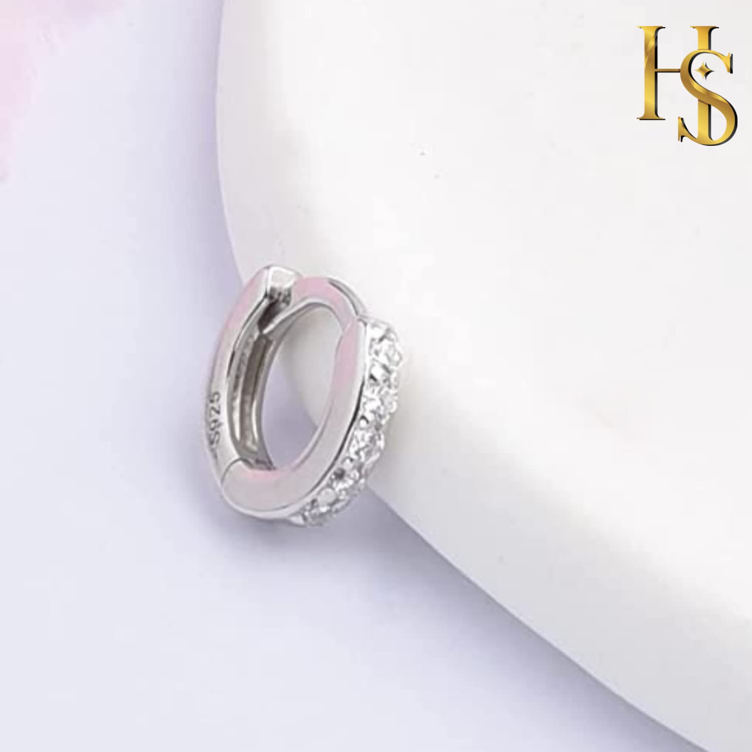 92.5 Sterling Studded Nose Ring for Nose Piercing
