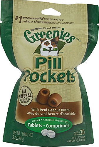 Greenies Tablet Dog Pill Pocket | Peanut Butter 30 Count - Pack of 2