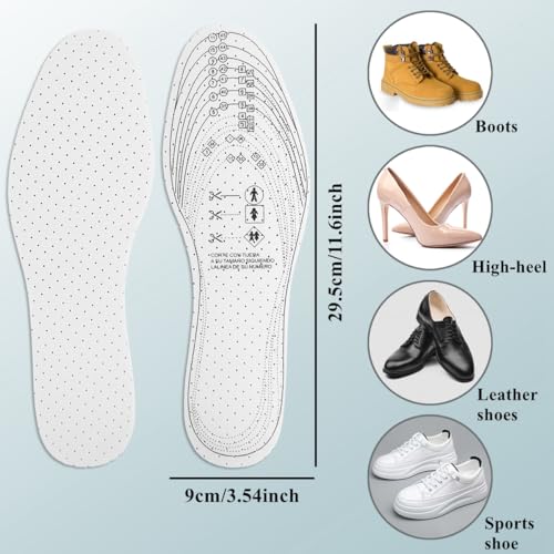 Image of 4 Pairs Unisex Breathable Latex Shoe Insoles Cuttable Universal Shoe Pads Cushioning Walking Comfort Ultra Soft Shoe Inserts with Holes Replacement Insoles for Men 7-11 Woman 1-8 (Green,White,Black)