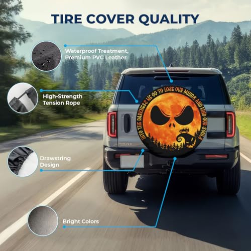 Image of GENANY Gothic Skeleton Father's Day PVC Spare Tire Cover for RV Trailer, Waterproof, Size 14 Fits 24-27 Inch
