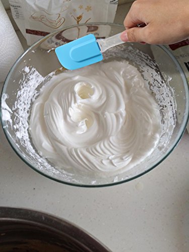 Foto von Vicloon Silikon Spatel & Teigschaber 4er Set, Teigschaber Kochen und Mischen, teigschaber Set mit Kunststoffgriff, Hitzebeständig, Nicht Stick, BPA Frei Backzubehör zum Kochen Backen Mischen