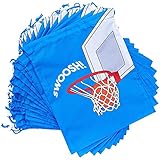 Basketball Party Favor Drawstring Gift Bags (12 x 10 in, 12 Pack)