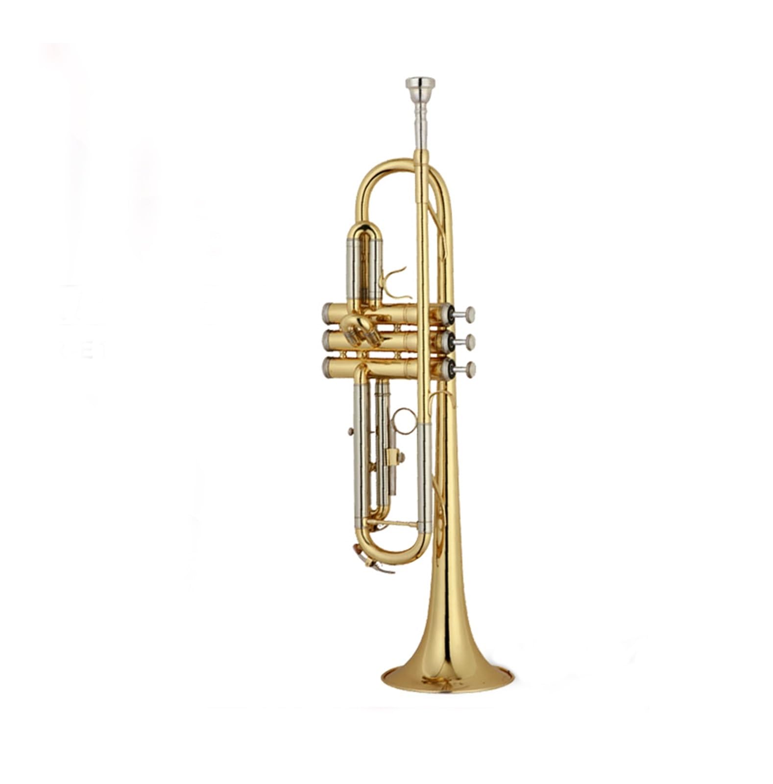 Trompeten Messing-Gold-Student Spielt B-Flat-Band-Anfänger-Blasinstrument Zweifarbige Trompete