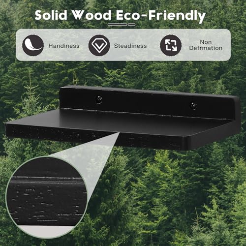 NIUBEST Small Floating Shelf,5 x 8.5 Inch,Set of 3 Small Wall Shelf for Bedroom Living Room Bathroom Kitchen Office (Black) by NIUBEST - Image 3