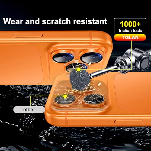 TGLAN Camera Lens Protector for iPhone 17 Pro Max/17 Pro，2026/2025 Upgraded Protection/1 Step Installation Tray/HD/Military Grade Shatterproof/1:1 Invisible Fit/9H Tempered Glass,Orange — view 5