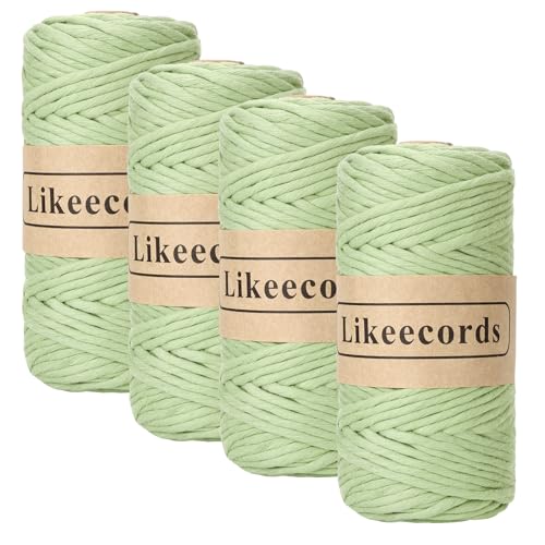 Cordon macramé vert 4 mm pour créer une décoration murale bohème - 2