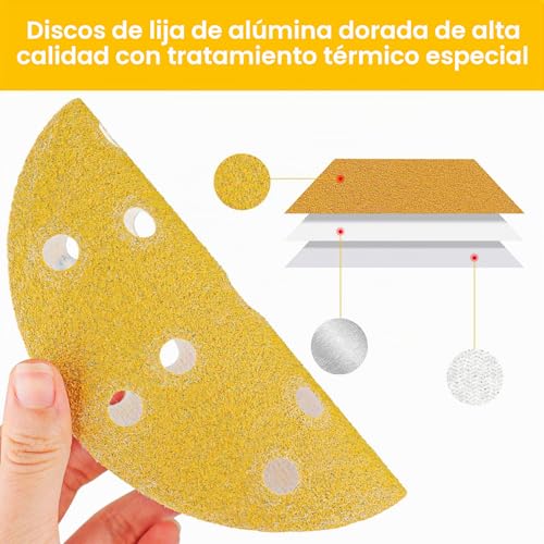 Miniatura 3 de Stebruam 40 Piezas Discos De Lija 150mm De Papeles De Lija 40 Grano 15 Agujeros Ideal Para 6 Pulgadas Lijadora Excéntrica Y Lijadora Orbita