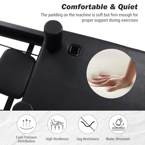 Pink Reformer Pilates Machine with Springs,Pro Pilates Reformers Bed for Studio Apartment & Gym - Ideal for Beginners & Advanced Users