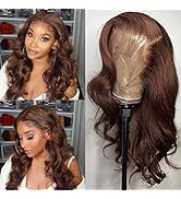 Chocolate Brown Lace Front Wigs Human Hair Pre Plucked 150% Density Wigs for Black Women Human Ha...