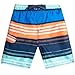 Kanu Surf Little Boys' Halo Stripe Swim Trunk, Navy/Orange, Medium (5/6)