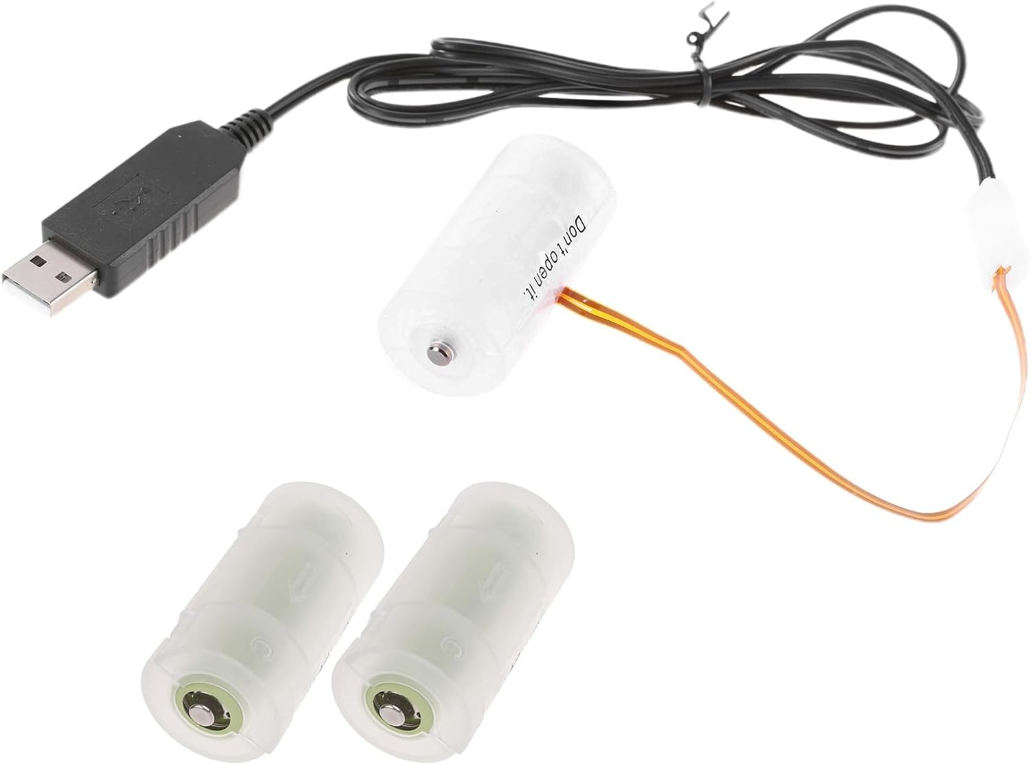 USB Power Supply LR14 C Battery Eliminators Cable Replace 3Pcs 1.5V LR14 C Batteries for Battery Powered Decoration