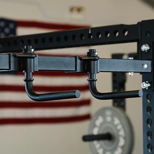 Miniatura 3 de Titan Fitness Barra de dominadas de mango ajustable montada en rack, asas de agarre de 0.984 in, se adapta a racks de potencia de las series T-3,