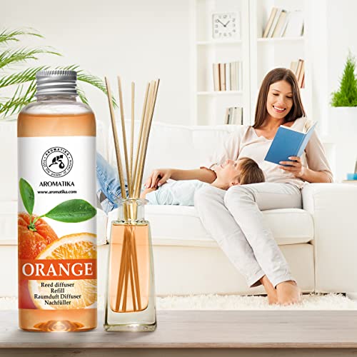 Orange Reed Diffuser Refill 6.8 Fl Oz - Room Fragrance Diffuser W/ Natural Essential Orange Oil - Best For Aromatherapy - Reed Diffuser Oil Refill Orange - Home - Office - Restaurant - Boutique #TOP7