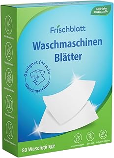 Waschmittel Blätter | natürliche Waschmittel Streifen, biologisch abbaubar, ohne Plastik | platzsparend & leicht | Universal Vollwaschmittel (80 Waschgänge, Alpenfrische)