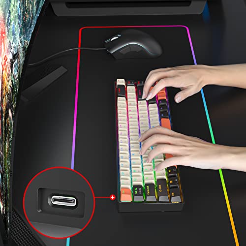 Image of 65% Mini Wired Keyboard RGB Blacklit for Office Gaming(68 Carbon)