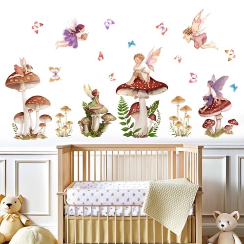 Vinilos decorativos Mushroom Fairy para paredes para niñas