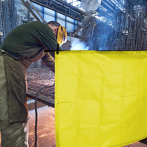Berlune 6 Pcs 4 X 6 Ft Welding Blankets Fireproof Flame Resistant Welding Blanket Yellow Fire Emergency Blankets Carbon Felt Wick Fiberglass Welding Curtain With Grommet For Industrial Home #TOP5