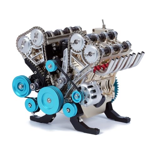 Image of TECHING Metal V8 Engine Model Kit that Works