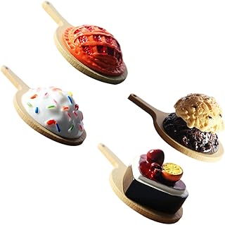 JEWEDECO 4 pçs bandeja de bolo decoração de casa de bonecas decoração miniture decoração artificial para casa de bonecas modelo de casa de bonecas decoração de comida casa de boneca pão sobremesa modelo decoração cena DIY Prop