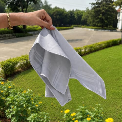 Image of HEELIUM Bamboo Handkerchief for Men & Women | Ultra Soft & Absorbent | Multipurpose Premium Rumal | Large Size 43 x 45 CM