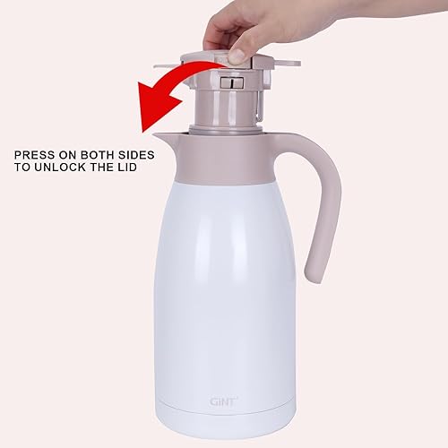 Miniatura 134 de Jarra térmica de acero inoxidable para café, termo de doble pared sellado al vacío, 12 horas de retención de calor Negro