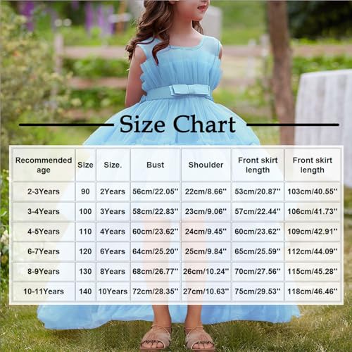 2-11Y Girl High Low Dresses for Wedding Kid Ruffle Tulle Communion Party Princess Pageant Ball Gown Dress with Train2