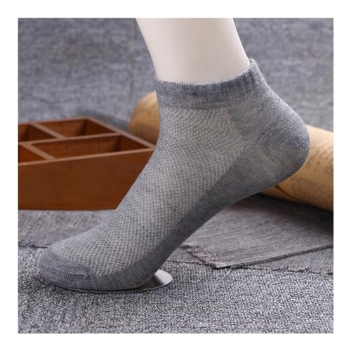 10 Pairs/Lot Breathable Men's Socks Short Ankle Elastic Solid Color Mesh Cotton Business Unisex Sock Plus Size EU38-464