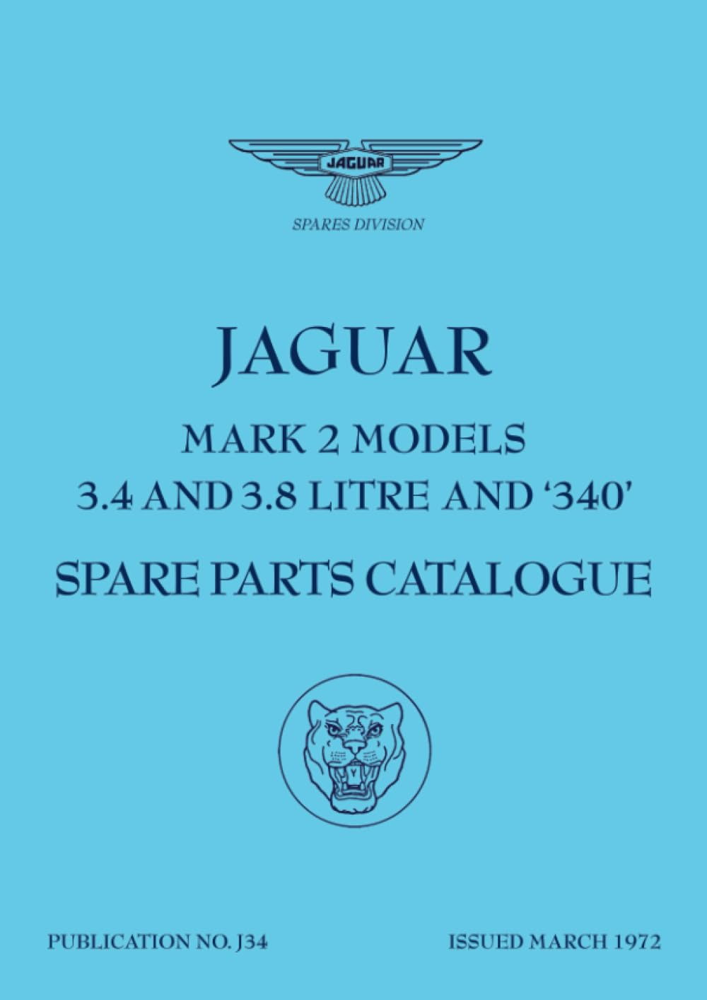 Jaguar Mark 2 Models 3.4, 3.8 & 340 Spare Parts Catalogue: J34