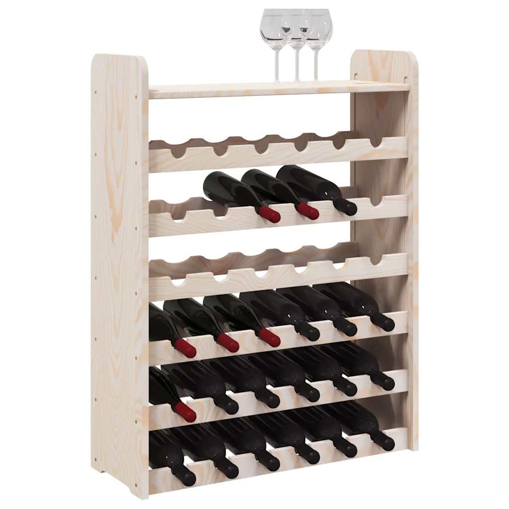 Stojak na wino z litego drewna sosna 36 butelek 6 poziomów