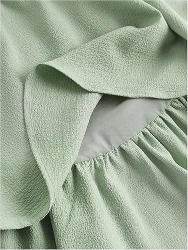 Verdusa Girl's Bow Tie Shoulder Sleeveless Princess Dress Ruched Tiered Layered Summer Dresses4