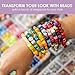 Bougee Hippie Pony Beads Crafting Kit, 3024pcs, 48 Assorted Colors, 2 Sets of Pony Beads/Letter Beads. Perfect for Bracelet Making, Hair Beads, Kandi Pony Beads, Personalize, Create, Inspire!