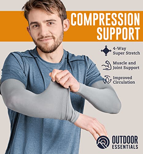 Image of UV Sun Protection Arm Sleeves - UPF 50 Cooling Compression Sleeves for Men & Women - Arm Cover /Protector for Basketball, Voleyball, Golf, Baseball, Football, Running, Cycling & Other Outdoor Sports
