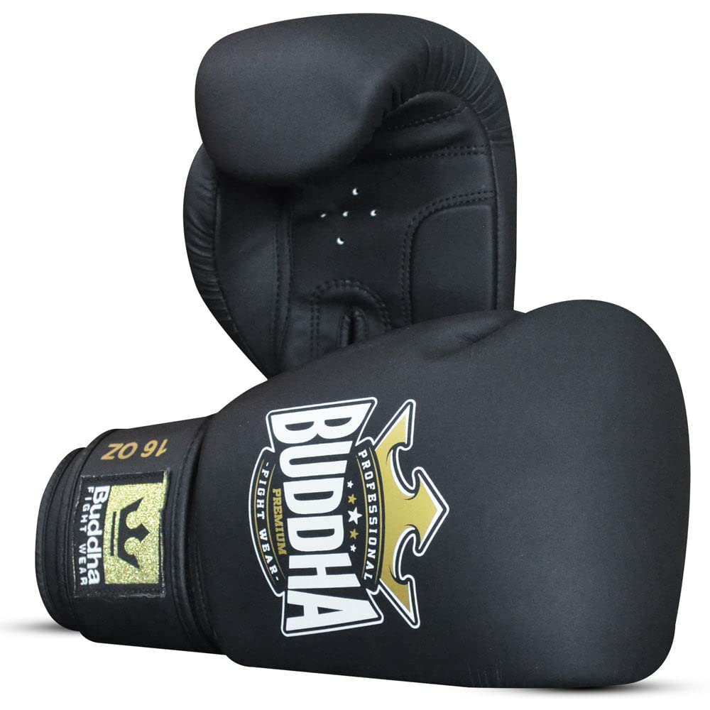 Gants De Boxe Buddha Fight Wear Thailand Colors - Cuir Synthétique, Mousse Triple Densité GS-3 - Anti-odeurs, Coutures Renforcées - Muay Thai, Kick