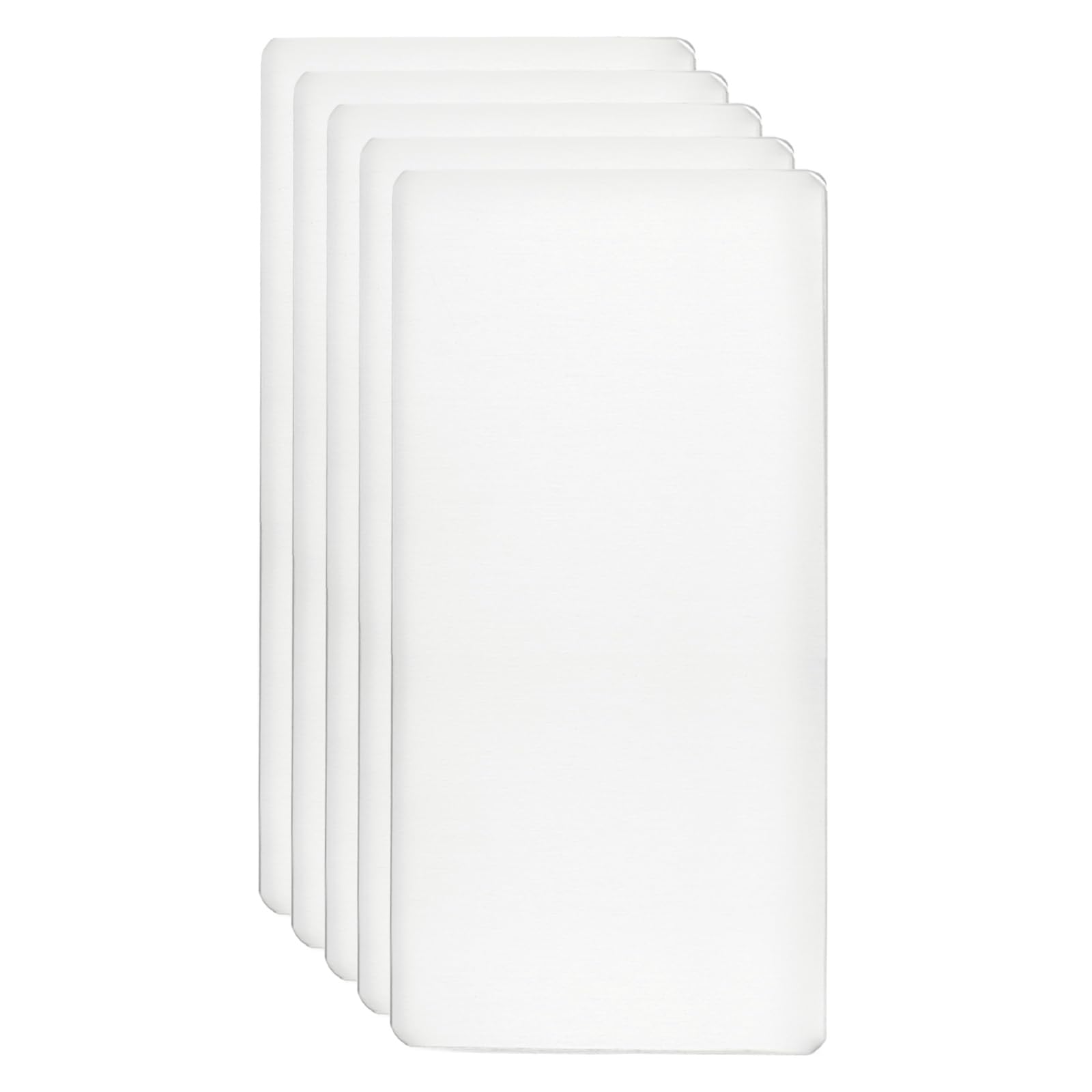 sourcing map 5pcs Metal Business Card 3" x 1.6" x 0.02" 201 Stainless Steel Oxidation Laser Engrave Cards Self Adhesive CNC Engraving Blanks for House Office DIY Gift Invitation, Silver