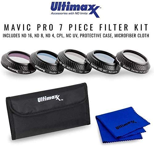 Ultimaxx 7 Piece Drone Camera Filter Bundle Kit for DJI Mavic Quadcopters Includes: