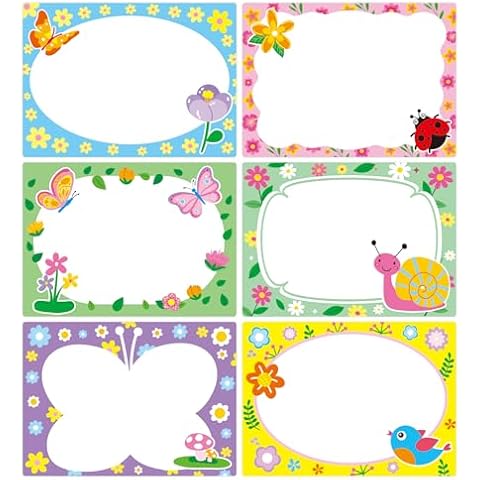 210 Pcs Spring Name Tags Stickers Flower Gift Tags Labels Floral Name Labels for Spring Classroom Flower Theme Party Crafts Birthday Gift Decor Cover