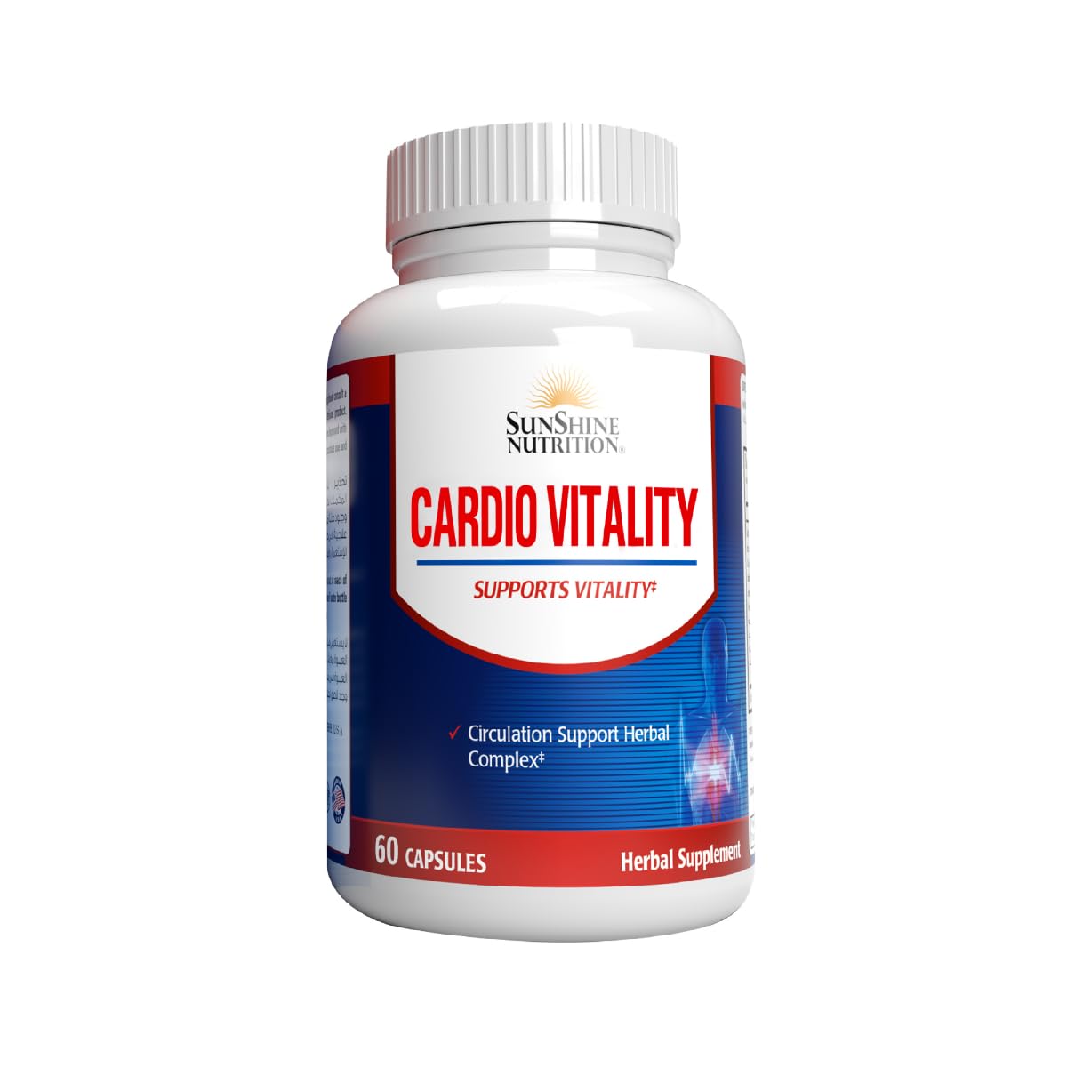 Sunshine Nutrition Cardio Vitality | To Support Vitality | Helps In Blood Circulation | Promotes Heart Health | Controls Blood Pressure Level | 60 Capsules