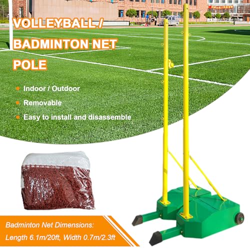 Sistema de Red de Voleibol portátil de 1,5 Metros (5 pies) - Universal para Interiores y Exteriores, con Ruedas y Base, Ideal para el hogar, la Escuela y Campos de Entrenamiento - Diseño Eco