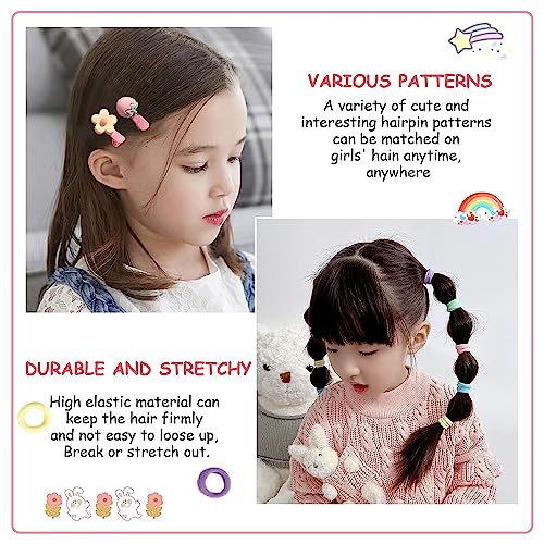 Image of Shining Diva Fashion 74-1220 Pcs Colorful Hair Bands, Hairpins, Ponytail Holders, Flower Clips, BB Clips, Bamboo Knots, Hair Extensions, Headbands for Girls Kids Baby Toddlers | A Box of Multipurpose Girls Hair Accessories Set | Birthday Gift for Girls
