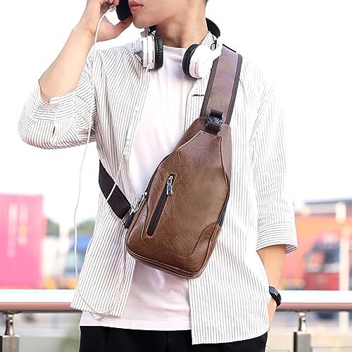 Sling Bag for Men, Leather Crossbody Backpack, Shoulder Bag, Sling Bag3