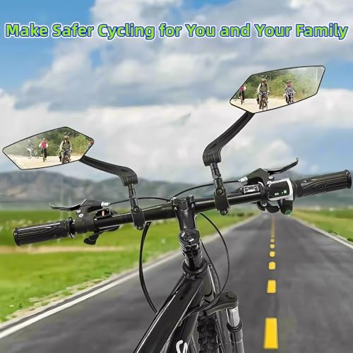 2 Pack Bike Mirrors,eBike Handlebar Mirror,360° Adjustable