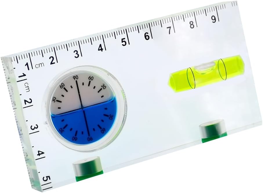 Magnetic Level Tool with Angle Gauge, 45 Degree Board, Bubble Level with Strong Magnets, Mini Water Scale for Construction (95)