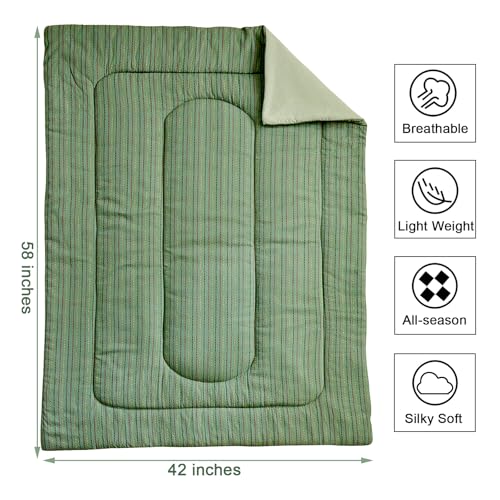 Image of JHXHMX 4 Pieces Toddler Bedding Set,Green Dot Toddler Comforter Sets for Boys,Soft Crib Bed Sheets Set Includes Quilted Comforter,Fitted Sheet,Flat Top Sheet and Envelope Pillowcase